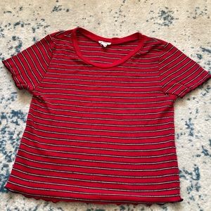 Red striped crop top